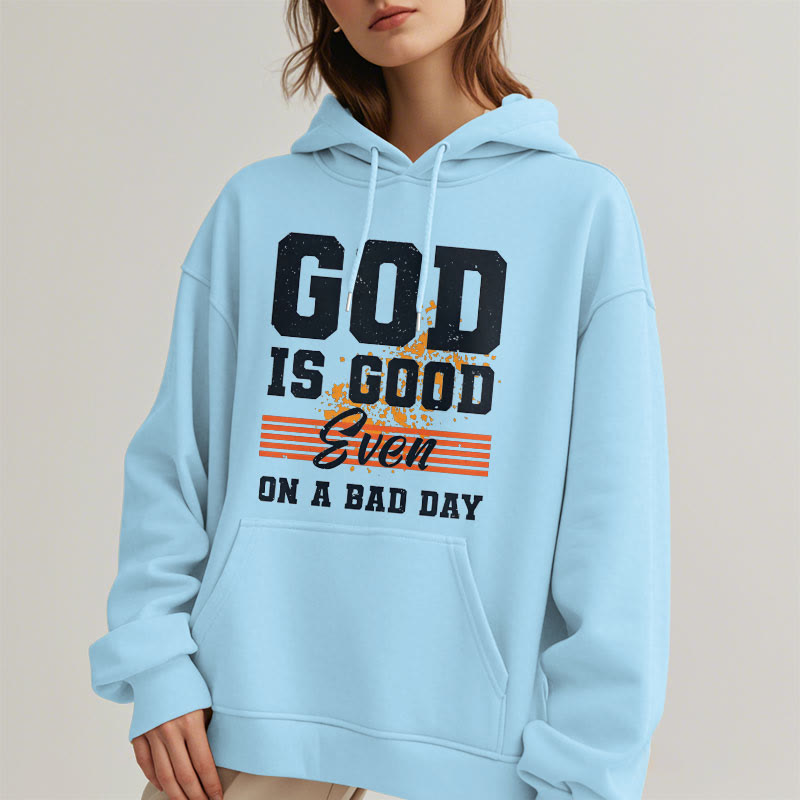 Sweat à capuche en polyester doublé polaire style classique « Dieu est bon même les mauvais jours » de Christianartworkshop - image 27