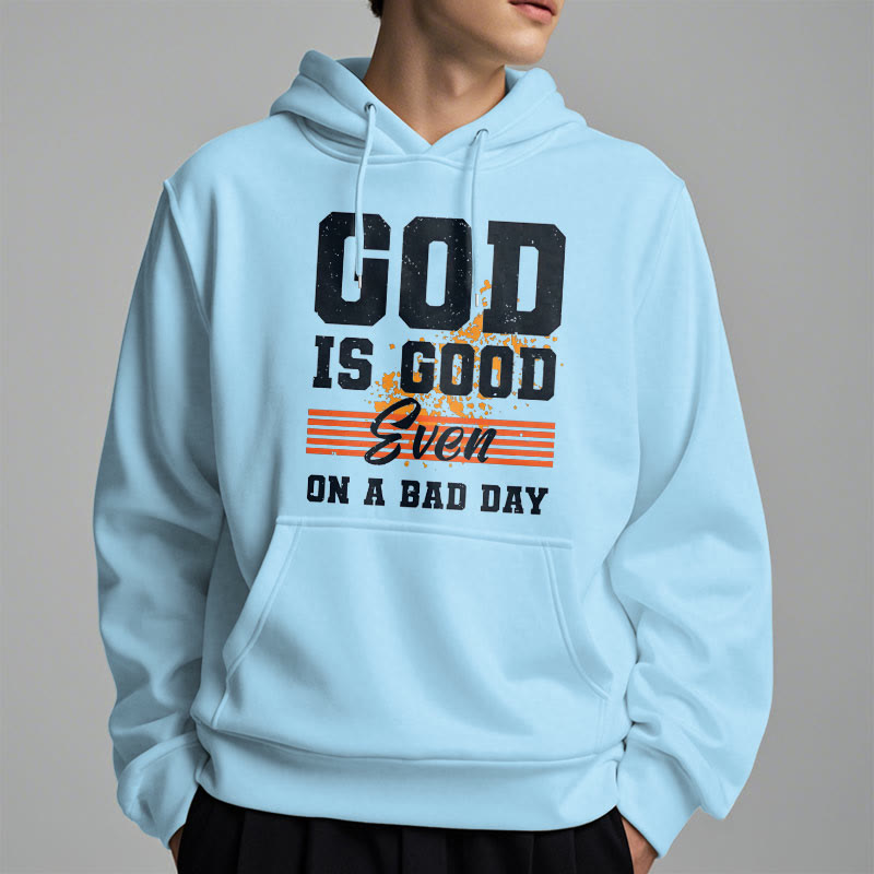 Sweat à capuche en polyester doublé polaire style classique « Dieu est bon même les mauvais jours » de Christianartworkshop - image 28
