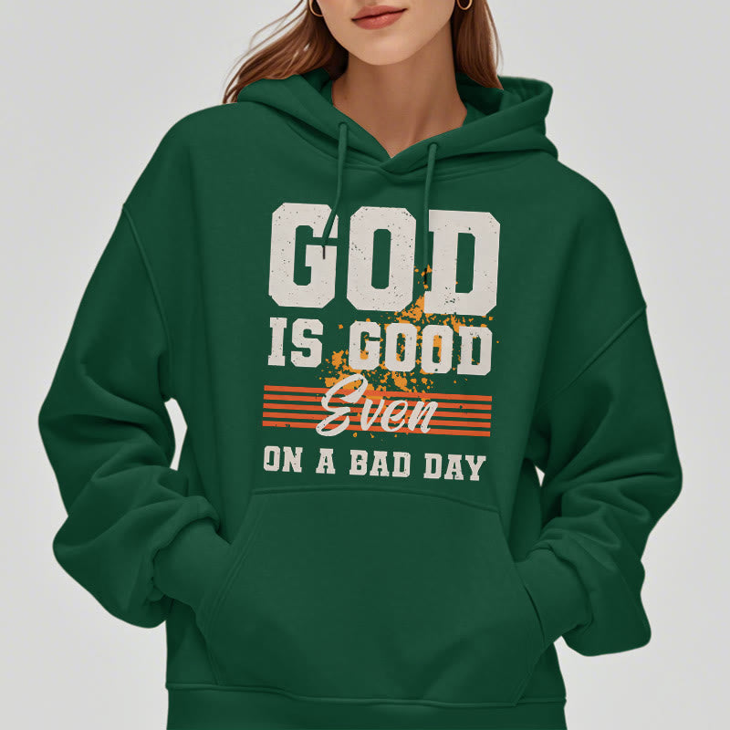 Sweat à capuche en polyester doublé polaire style classique « Dieu est bon même les mauvais jours » de Christianartworkshop - image 23