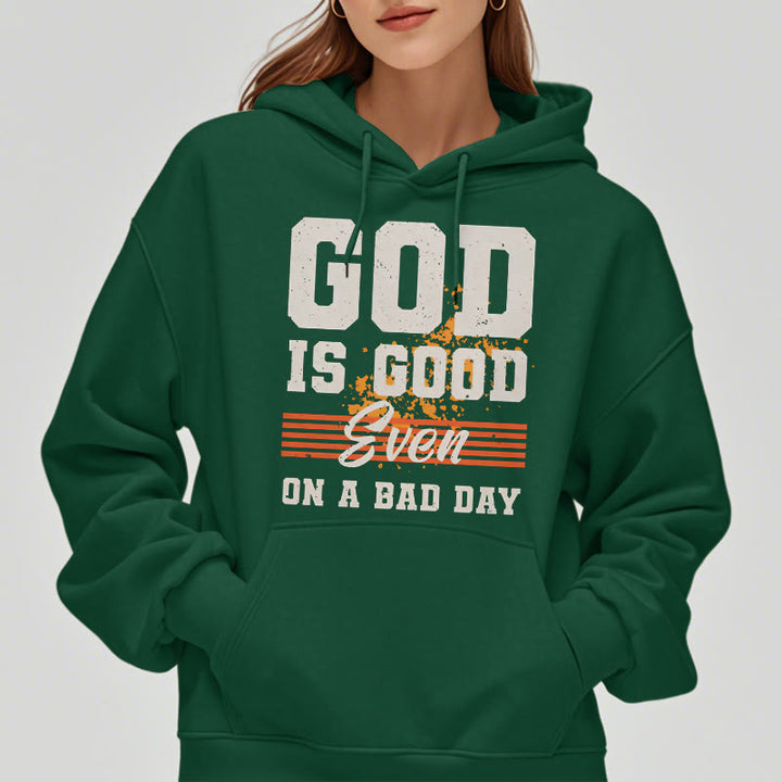 Sweat à capuche en polyester doublé polaire style classique « Dieu est bon même les mauvais jours » de Christianartworkshop - image 23