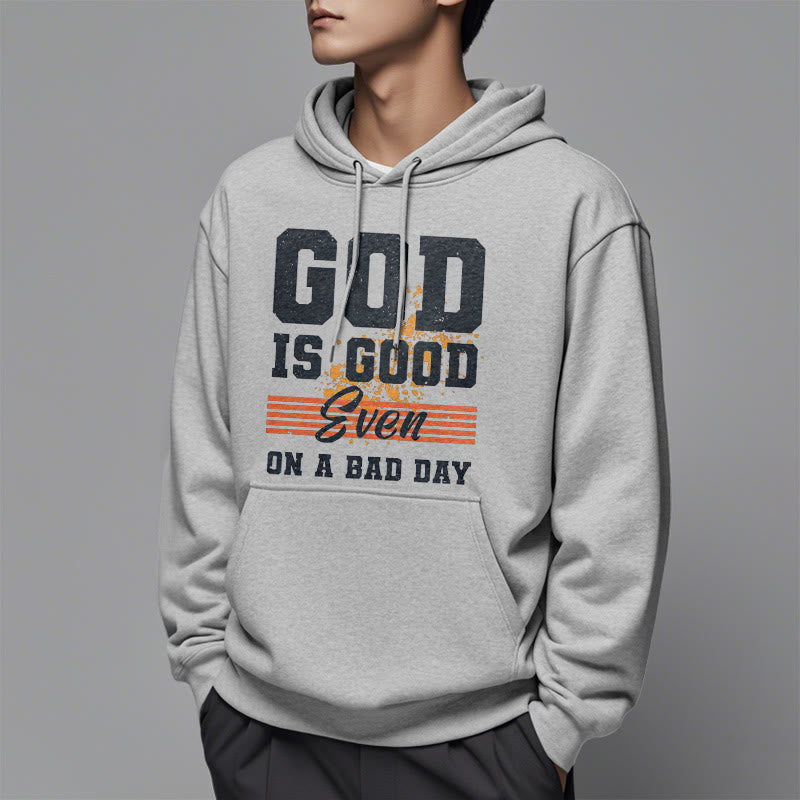Sweat à capuche en polyester doublé polaire style classique « Dieu est bon même les mauvais jours » de Christianartworkshop - image 33