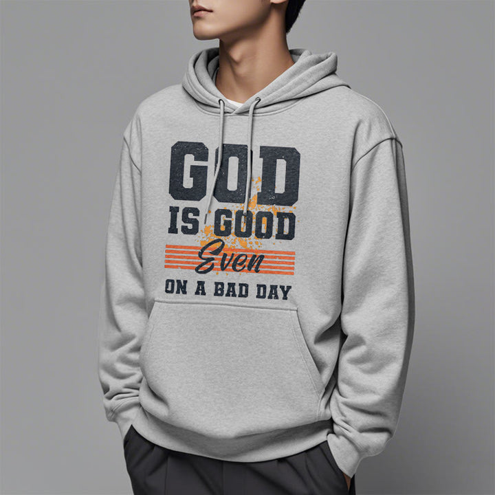 Sweat à capuche en polyester doublé polaire style classique « Dieu est bon même les mauvais jours » de Christianartworkshop - image 33