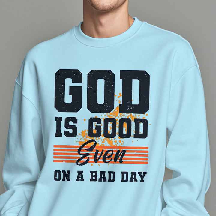 Sweat-shirt en polyester doublé polaire style classique « Dieu est bon même les mauvais jours » de Christianartworkshop - image 27