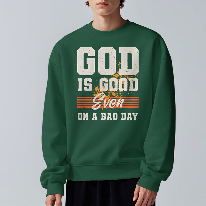 Sweat-shirt en polyester doublé polaire style classique « Dieu est bon même les mauvais jours » de Christianartworkshop - image 23