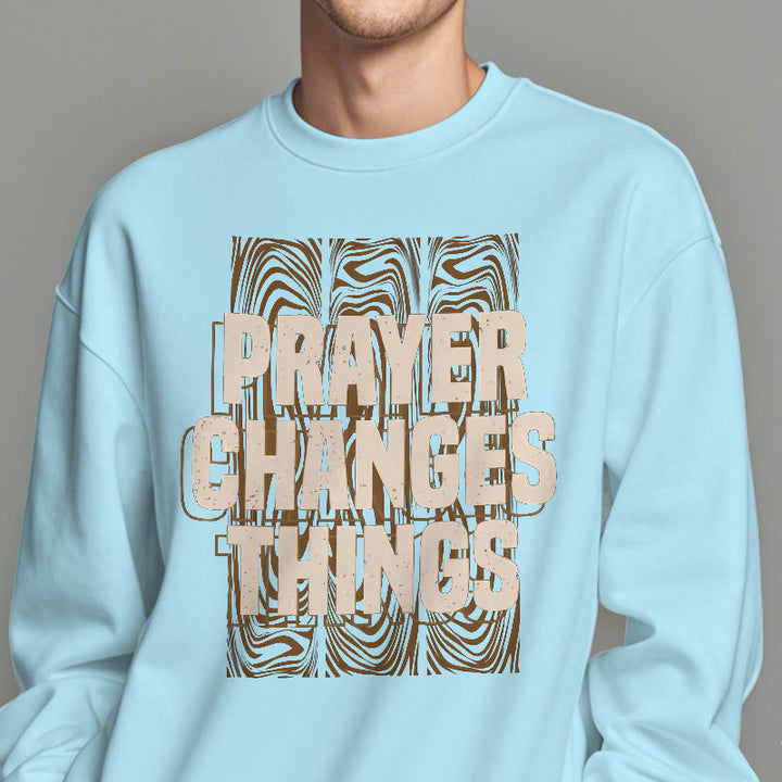 Sweat-shirt en polyester doublé polaire « La prière change les choses » de style moderne de Christianartworkshop - image 28