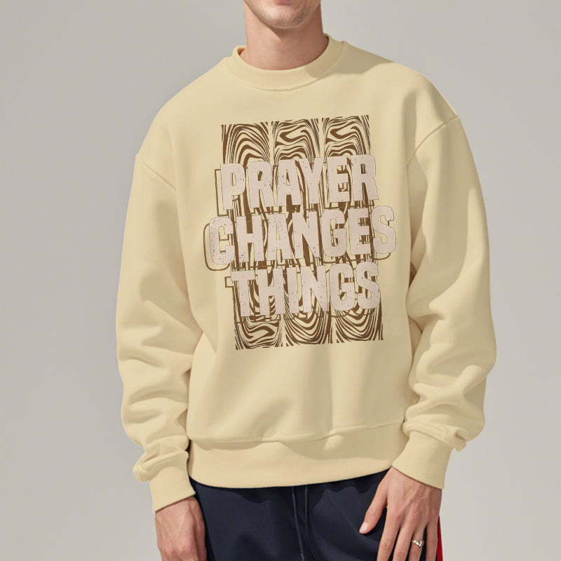 Sweat-shirt en polyester doublé polaire « La prière change les choses » de style moderne de Christianartworkshop - image 12