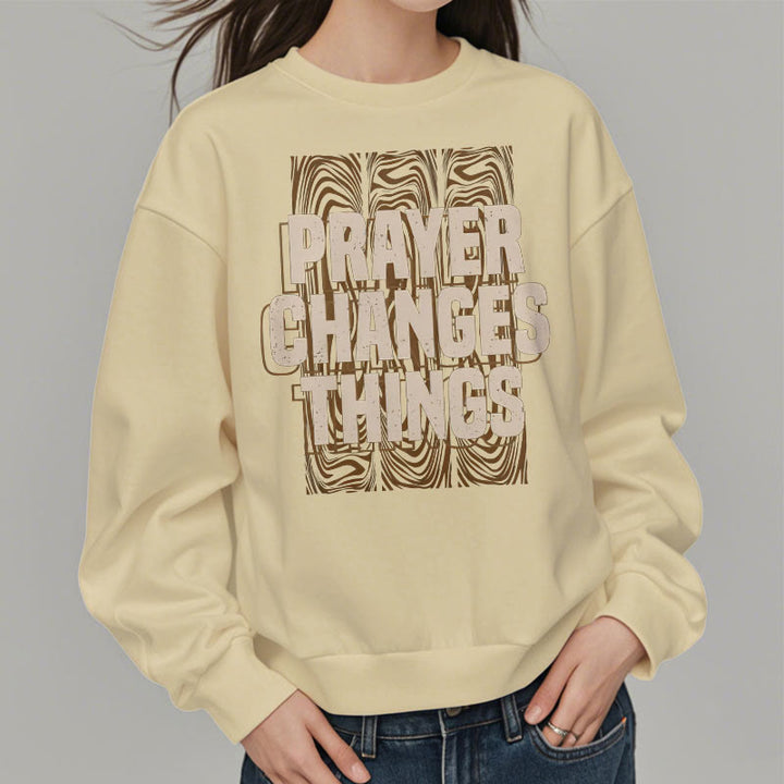 Sweat-shirt en polyester doublé polaire « La prière change les choses » de style moderne de Christianartworkshop - image 13