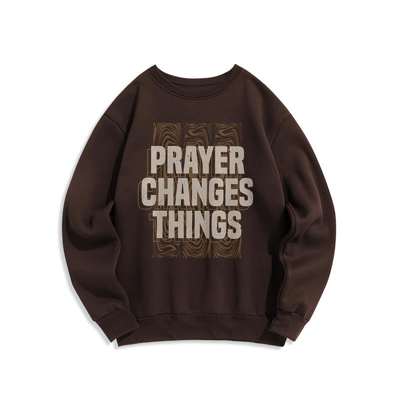 Sweat-shirt en polyester doublé polaire « La prière change les choses » de style moderne de Christianartworkshop - Brun - 2XL - image 15