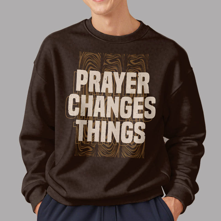 Sweat-shirt en polyester doublé polaire « La prière change les choses » de style moderne de Christianartworkshop - image 17