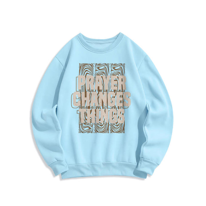 Sweat-shirt en polyester doublé polaire « La prière change les choses » de style moderne de Christianartworkshop - Bleu - 2XL - image 25