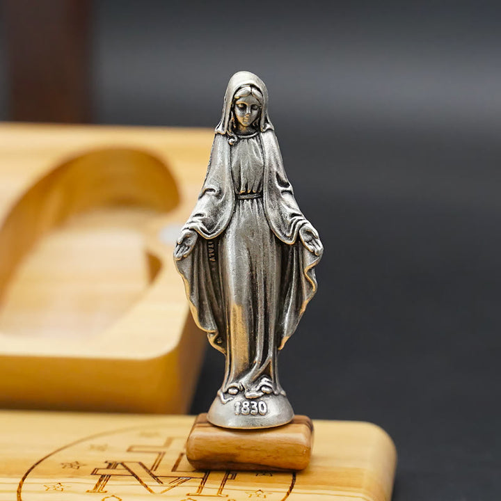 Christianartworkshop Chapelet en bois d'olivier de style classique, dédié à la Vierge Marie et à la dévotion. - image 2