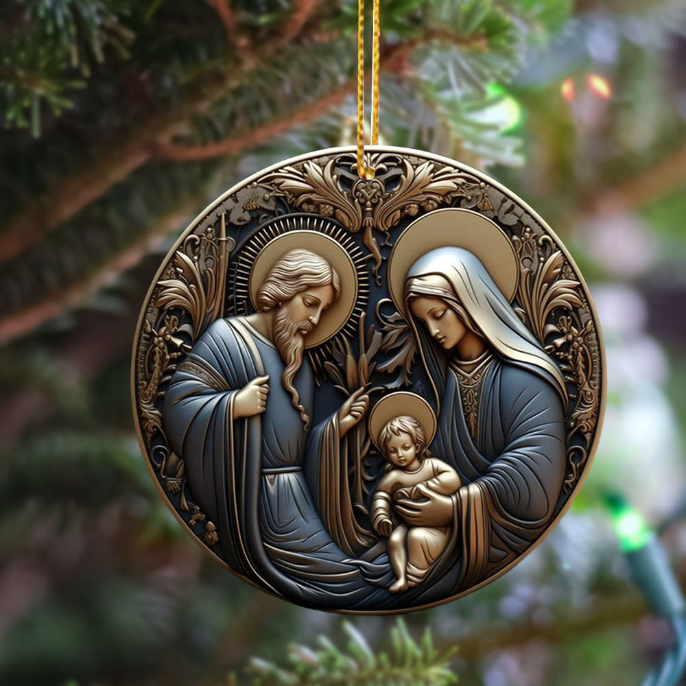 Christianartworkshop Décorations de Noël suspendues style rétro Nativité A - image 4