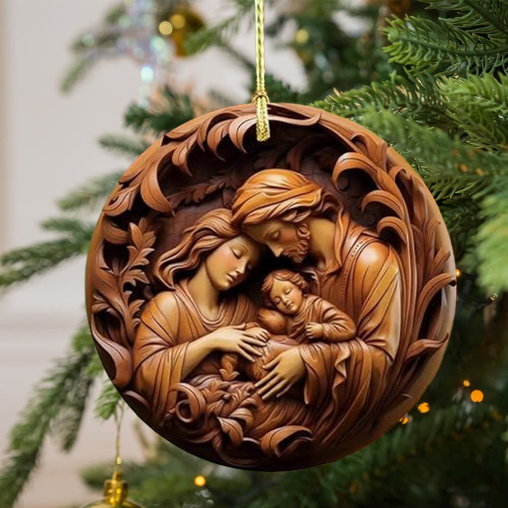 Christianartworkshop Décorations de Noël suspendues de style rétro Nativité A - image 3