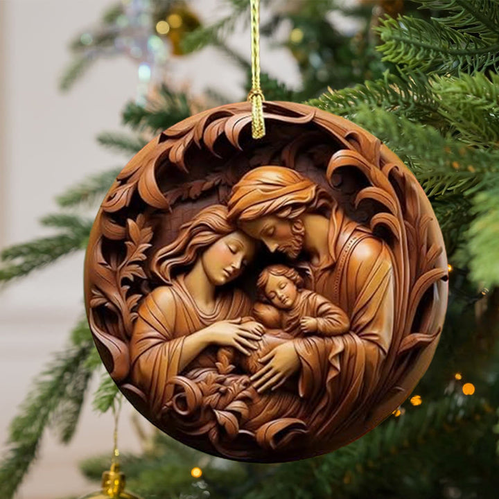 Christianartworkshop Décorations de Noël suspendues de style rétro Nativité A - image 3