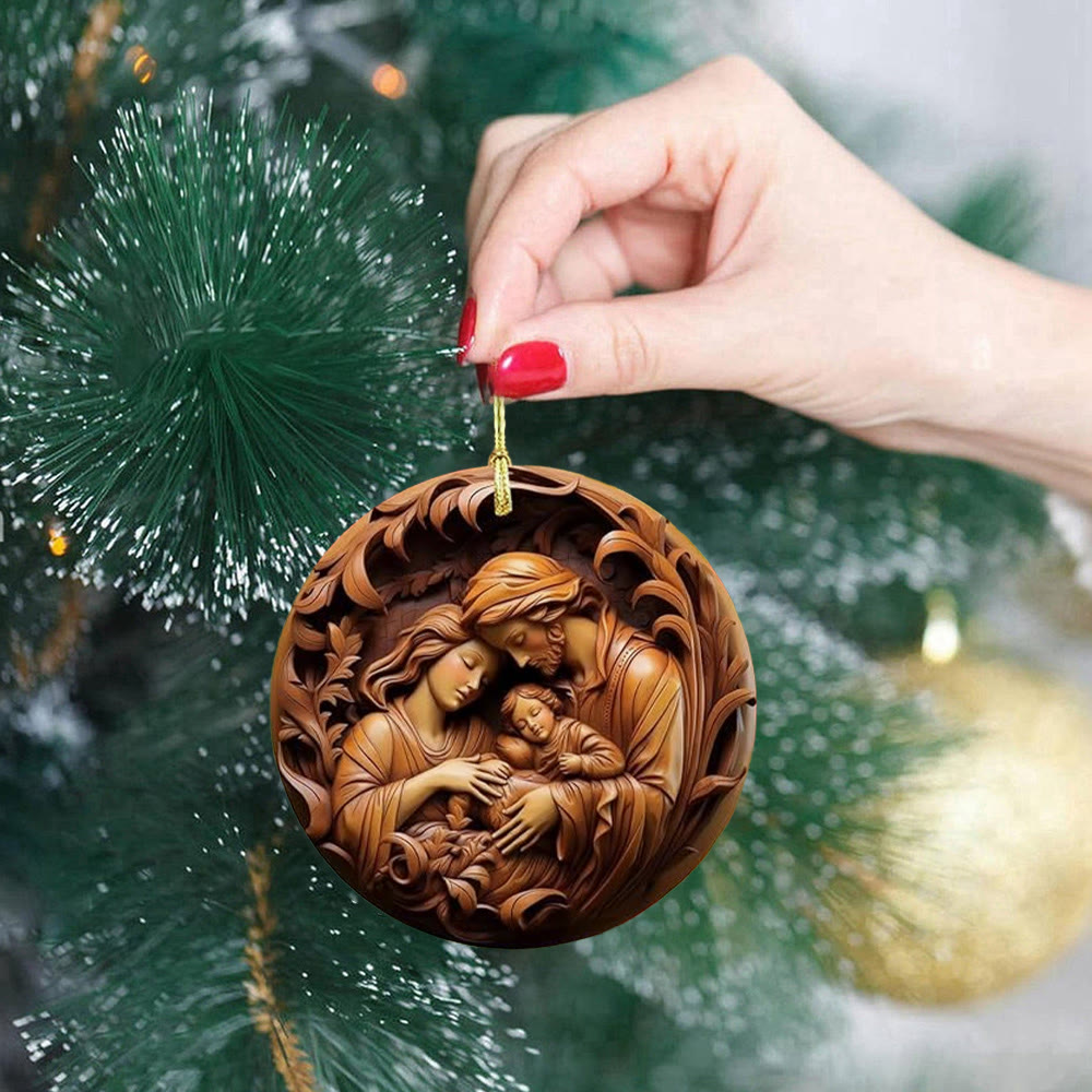 Christianartworkshop Décorations de Noël suspendues de style rétro Nativité A - image 2