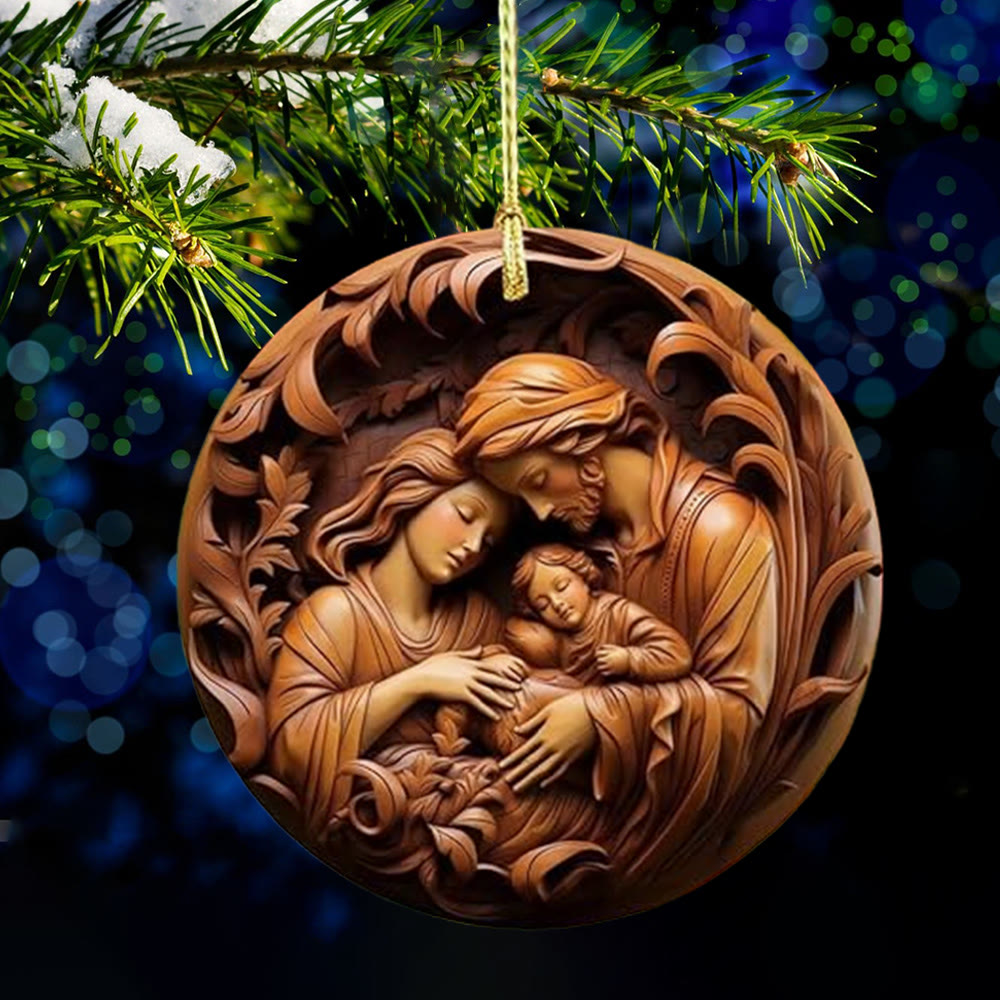 Christianartworkshop Décorations de Noël suspendues de style rétro Nativité A - image 1