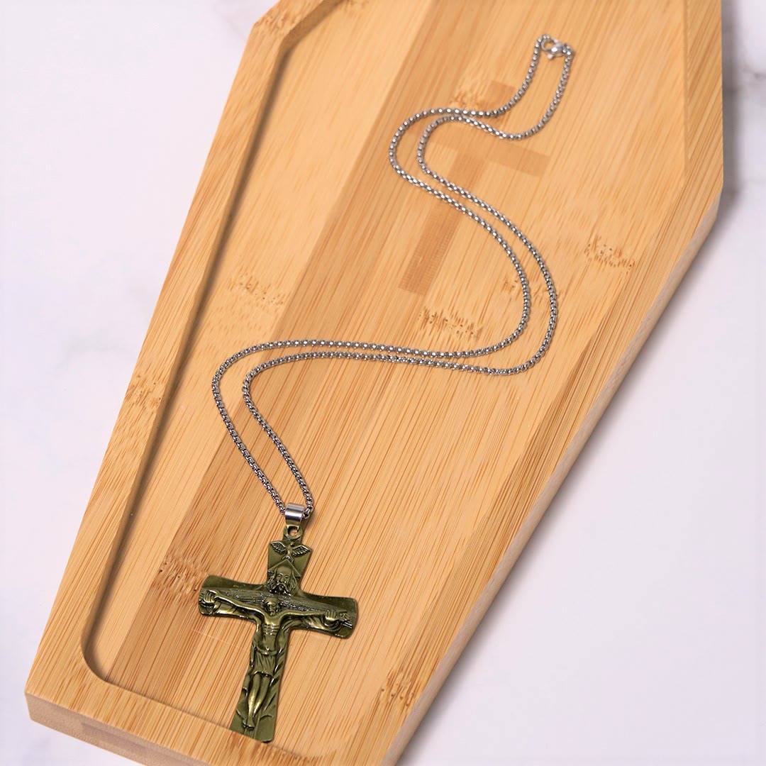 Christianartworkshop Collier pendentif croix de la Trinité style classique représentant le Père, le Fils et le Saint-Esprit - image 9