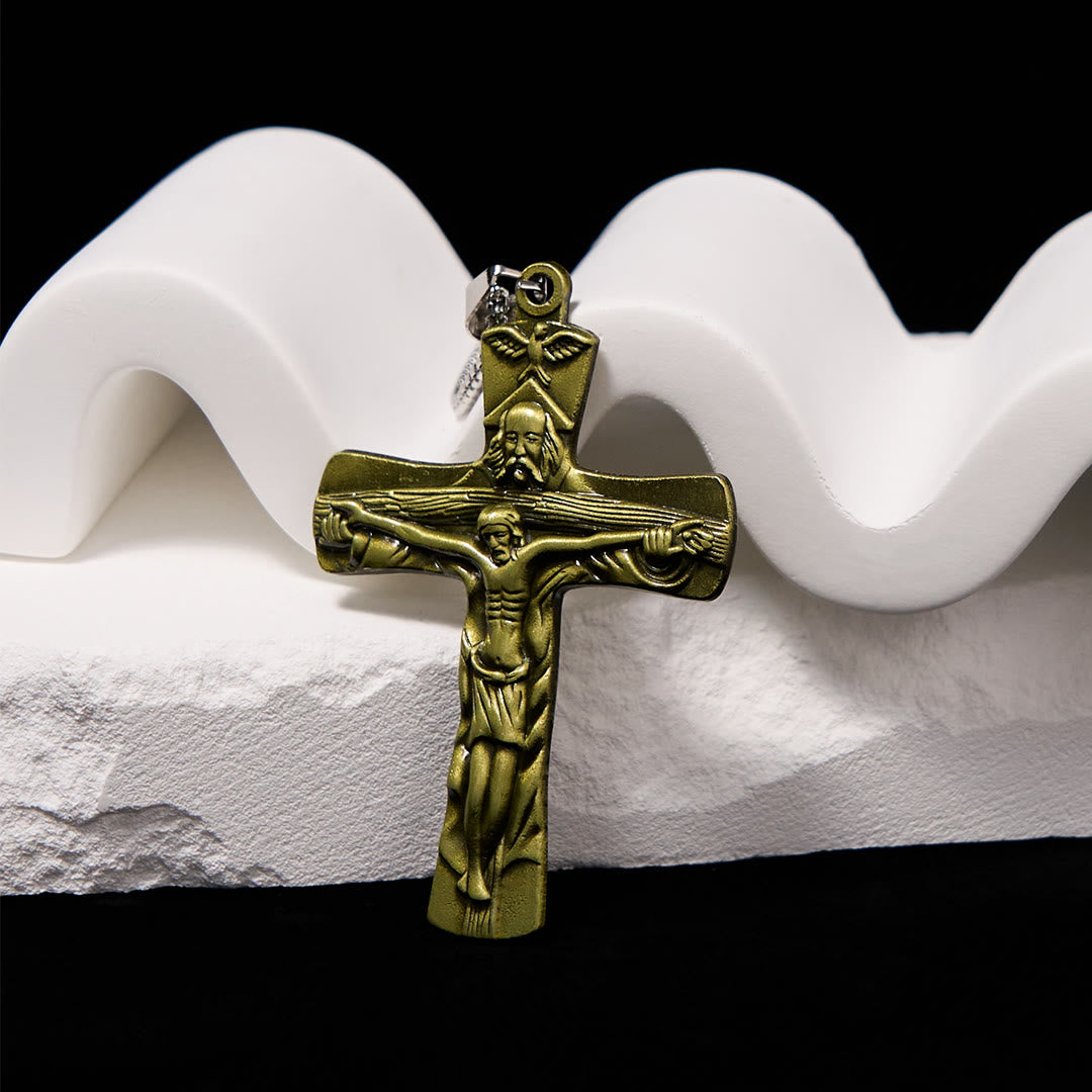 Christianartworkshop Collier pendentif croix de la Trinité style classique représentant le Père, le Fils et le Saint-Esprit - image 2