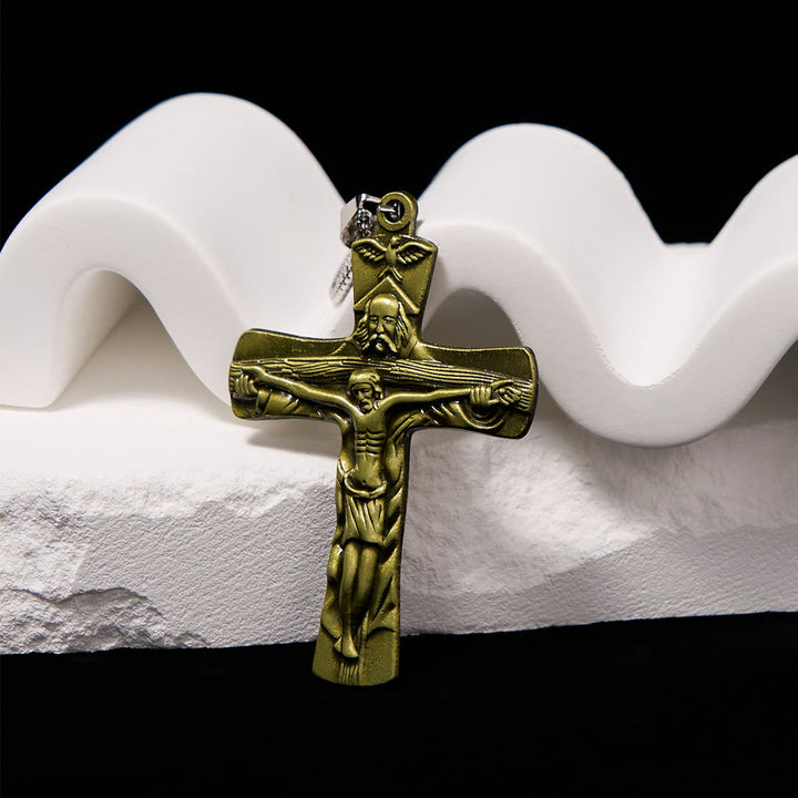 Christianartworkshop Collier pendentif croix de la Trinité style classique représentant le Père, le Fils et le Saint-Esprit - image 2