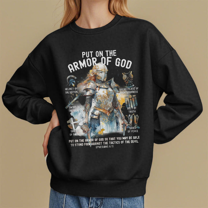 Sweat-shirt en polyester doublé polaire « Christianartworkshop » style coloré « Enfile l’armure de Dieu ». - image 8