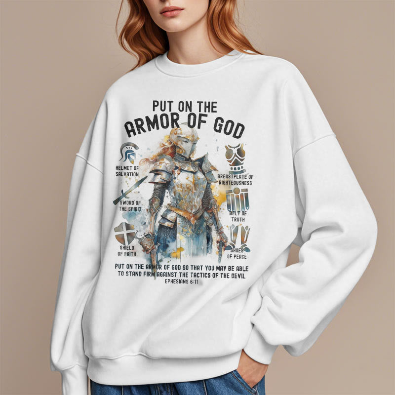 Sweat-shirt en polyester doublé polaire « Christianartworkshop » style coloré « Enfile l’armure de Dieu ». - image 1
