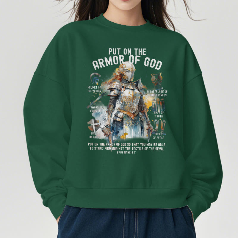 Sweat-shirt en polyester doublé polaire « Christianartworkshop » style coloré « Enfile l’armure de Dieu ». - image 23