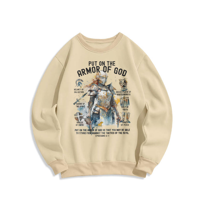 Sweat-shirt en polyester doublé polaire « Christianartworkshop » style coloré « Enfile l’armure de Dieu ». - Beige - 2XL - image 10