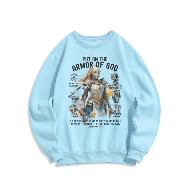 Sweat-shirt en polyester doublé polaire « Christianartworkshop » style coloré « Enfile l’armure de Dieu ». - Bleu - 2XL - image 25
