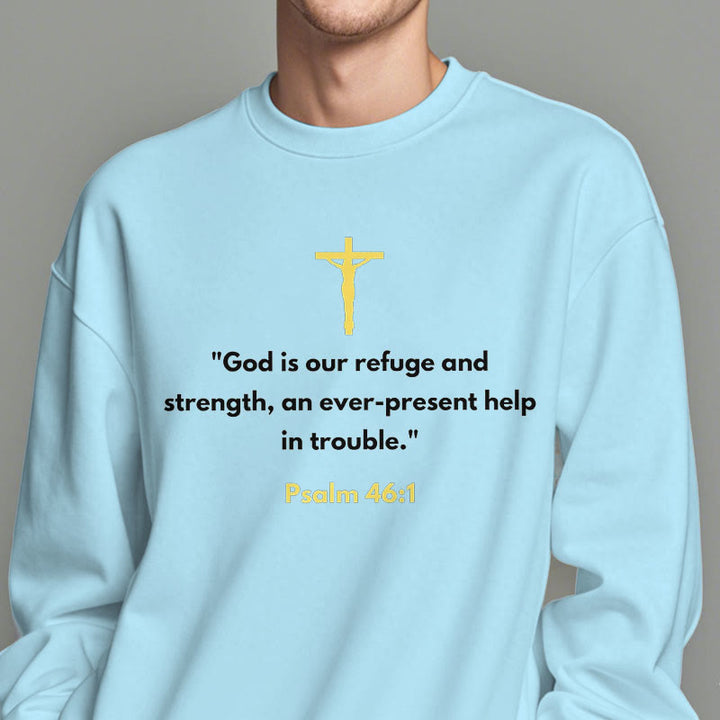 Sweat-shirt en polyester doublé polaire style classique Christianartworkshop « Dieu est notre refuge et notre force » - image 28