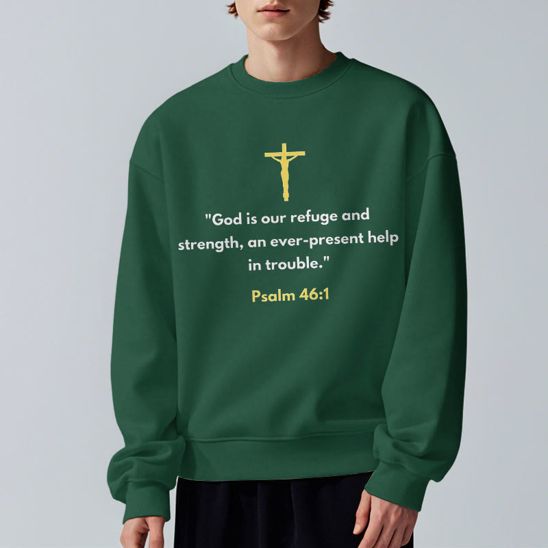 Sweat-shirt en polyester doublé polaire style classique Christianartworkshop « Dieu est notre refuge et notre force » - image 22