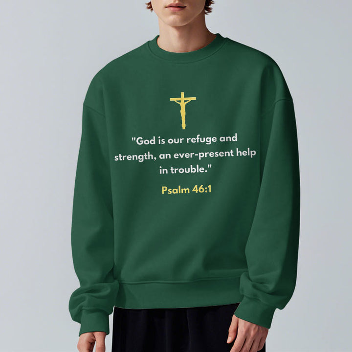 Sweat-shirt en polyester doublé polaire style classique Christianartworkshop « Dieu est notre refuge et notre force » - image 22