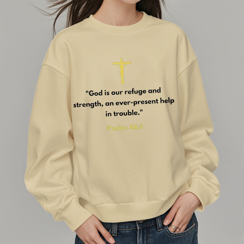 Sweat-shirt en polyester doublé polaire style classique Christianartworkshop « Dieu est notre refuge et notre force » - image 13