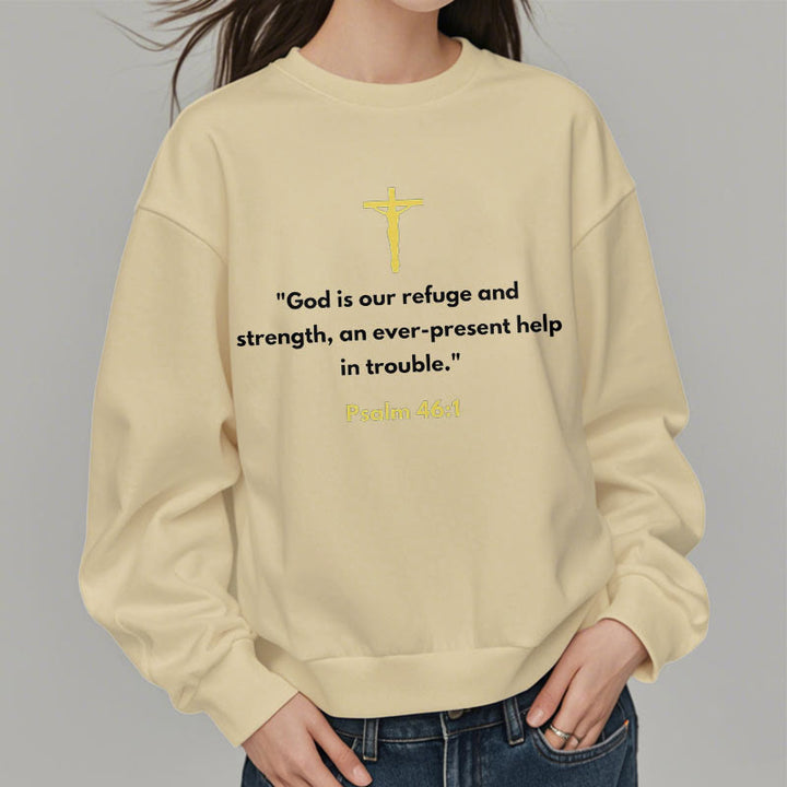 Sweat-shirt en polyester doublé polaire style classique Christianartworkshop « Dieu est notre refuge et notre force » - image 13