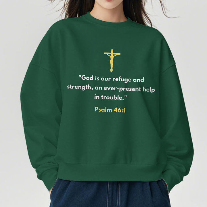 Sweat-shirt en polyester doublé polaire style classique Christianartworkshop « Dieu est notre refuge et notre force » - image 23