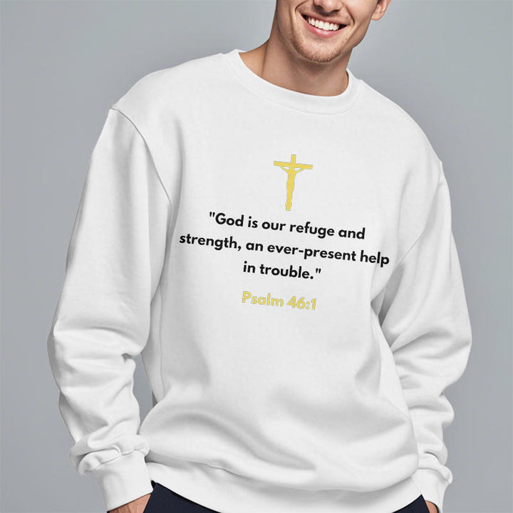 Sweat-shirt en polyester doublé polaire style classique Christianartworkshop « Dieu est notre refuge et notre force » - image 8