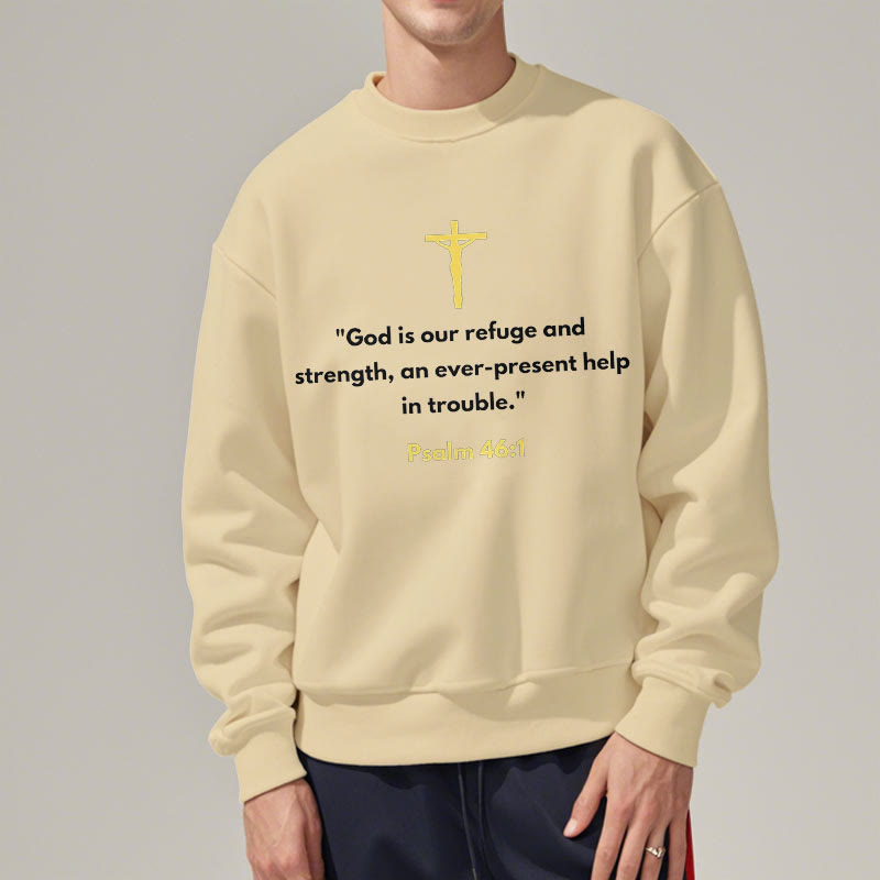 Sweat-shirt en polyester doublé polaire style classique Christianartworkshop « Dieu est notre refuge et notre force » - image 12