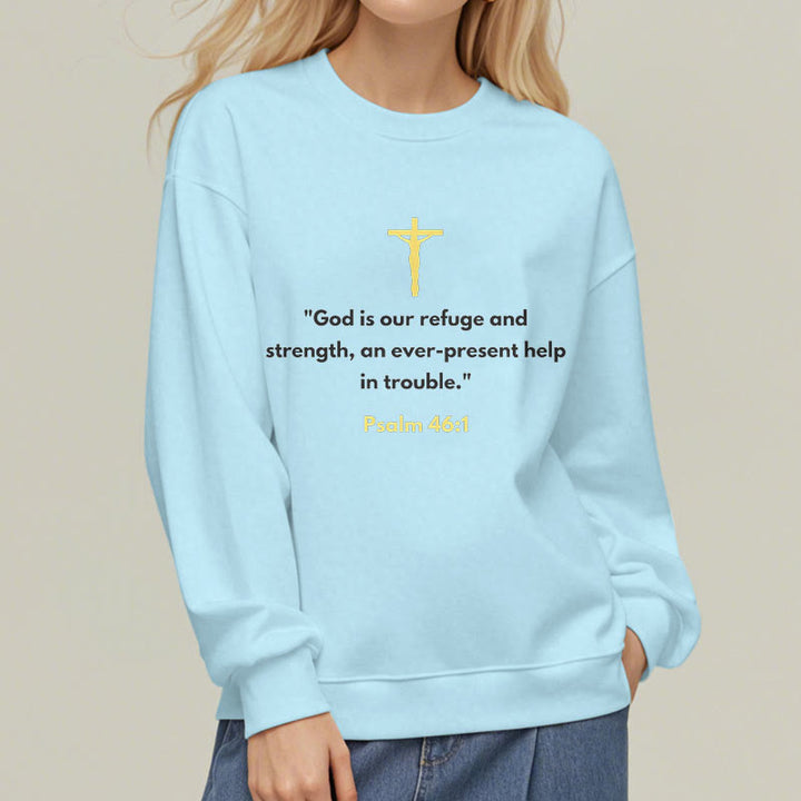 Sweat-shirt en polyester doublé polaire style classique Christianartworkshop « Dieu est notre refuge et notre force » - image 27