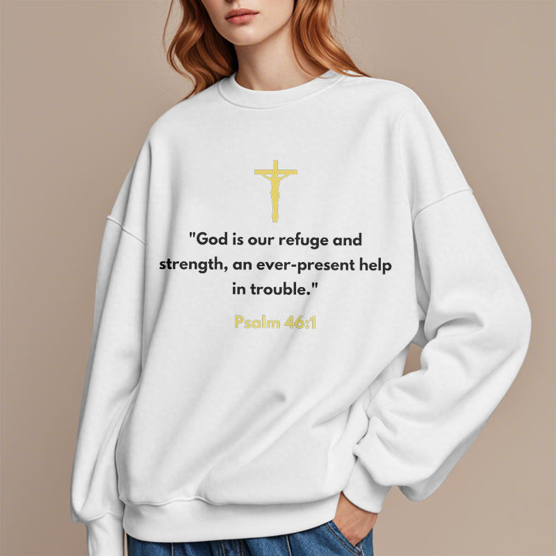 Sweat-shirt en polyester doublé polaire style classique Christianartworkshop « Dieu est notre refuge et notre force » - image 7