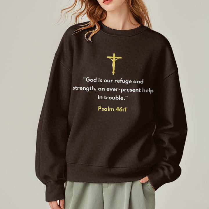 Sweat-shirt en polyester doublé polaire style classique Christianartworkshop « Dieu est notre refuge et notre force » - image 17