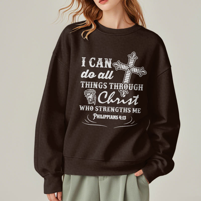 Sweat-shirt en polyester doublé polaire avec citation « Je peux tout faire » de Christianartworkshop - image 18