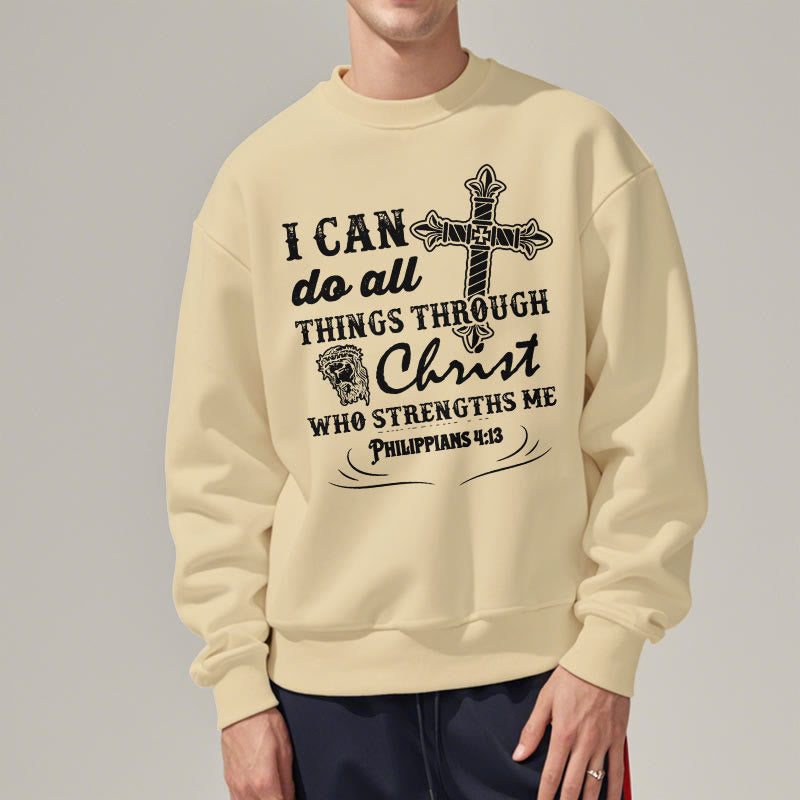 Sweat-shirt en polyester doublé polaire avec citation « Je peux tout faire » de Christianartworkshop - image 12