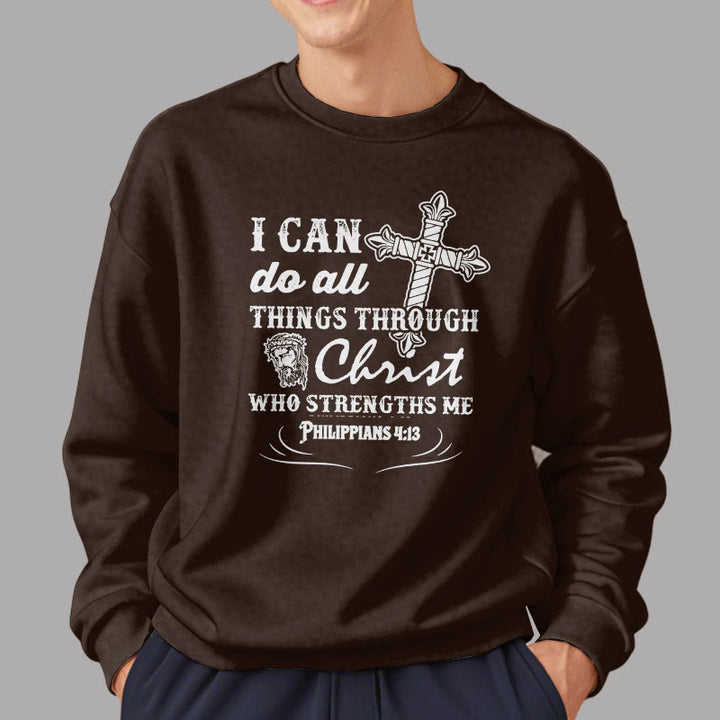 Sweat-shirt en polyester doublé polaire avec citation « Je peux tout faire » de Christianartworkshop - image 17