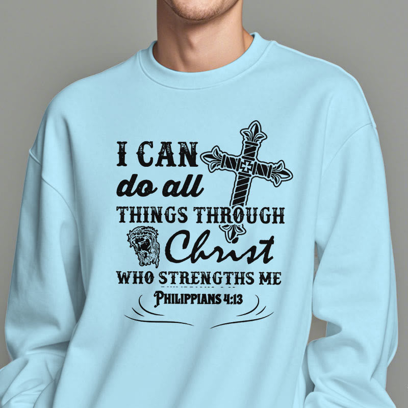 Sweat-shirt en polyester doublé polaire avec citation « Je peux tout faire » de Christianartworkshop - image 28