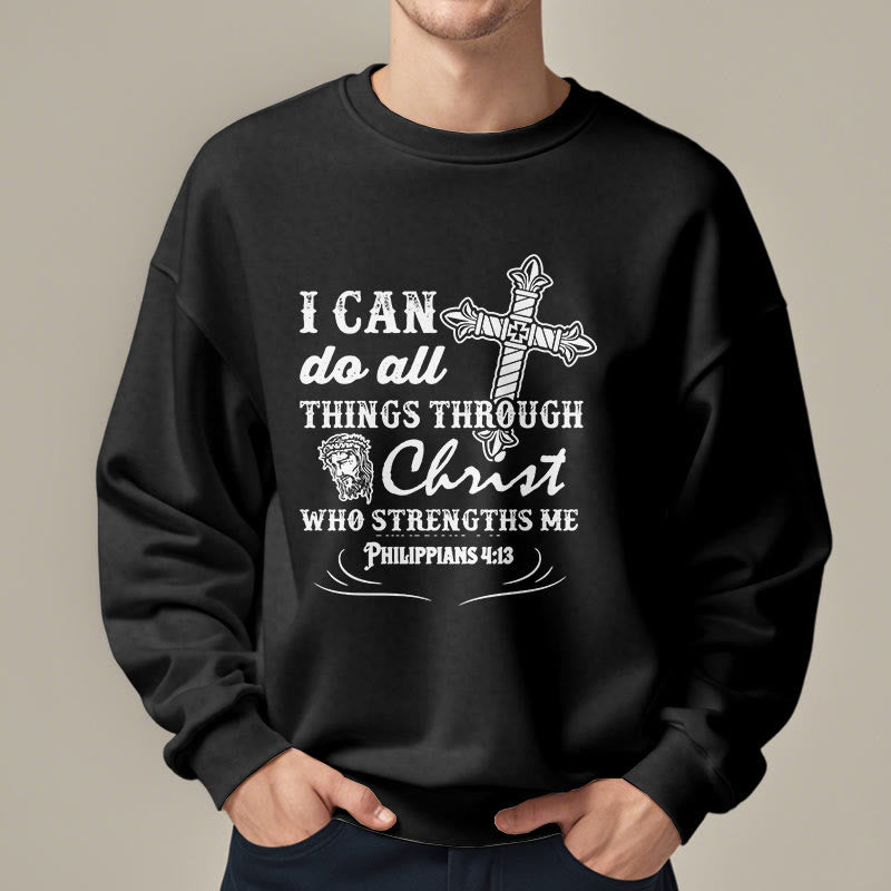 Sweat-shirt en polyester doublé polaire avec citation « Je peux tout faire » de Christianartworkshop - image 8
