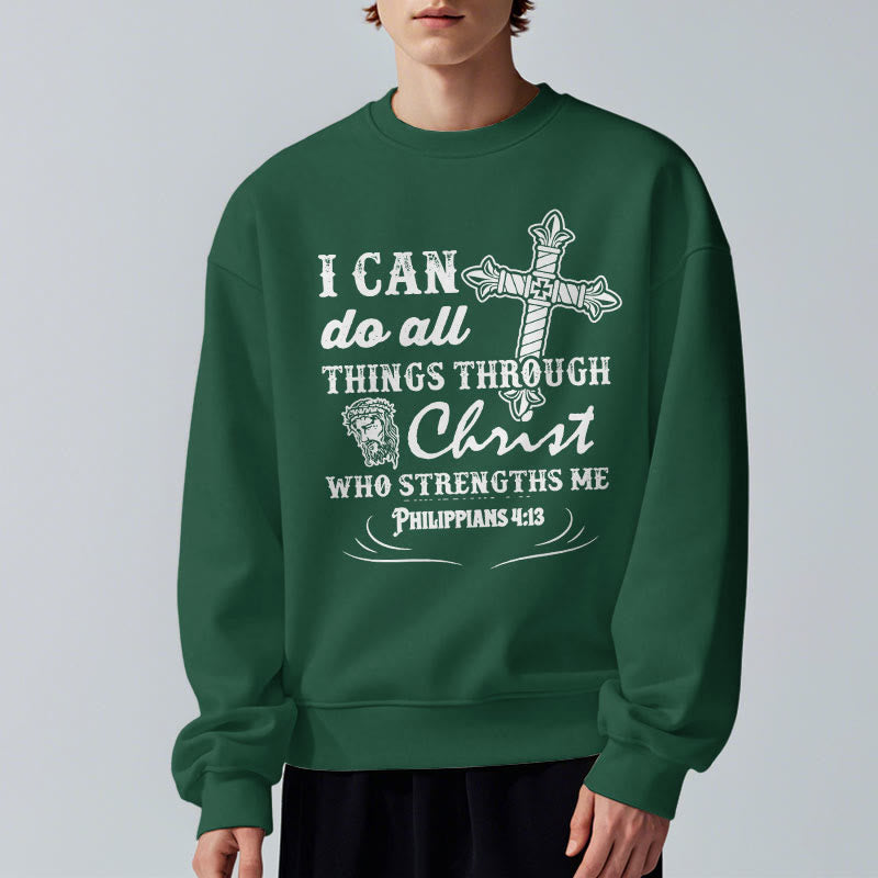Sweat-shirt en polyester doublé polaire avec citation « Je peux tout faire » de Christianartworkshop - image 22