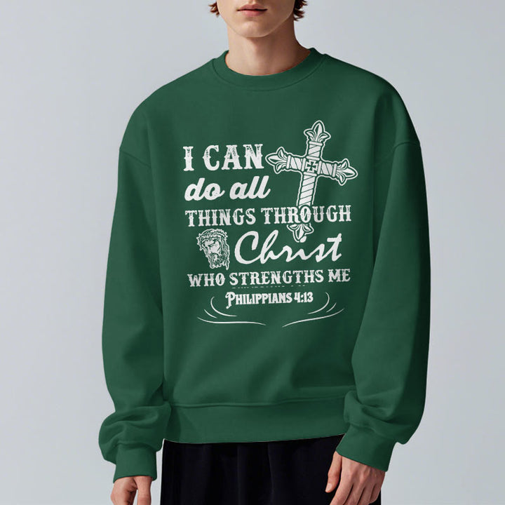 Sweat-shirt en polyester doublé polaire avec citation « Je peux tout faire » de Christianartworkshop - image 22