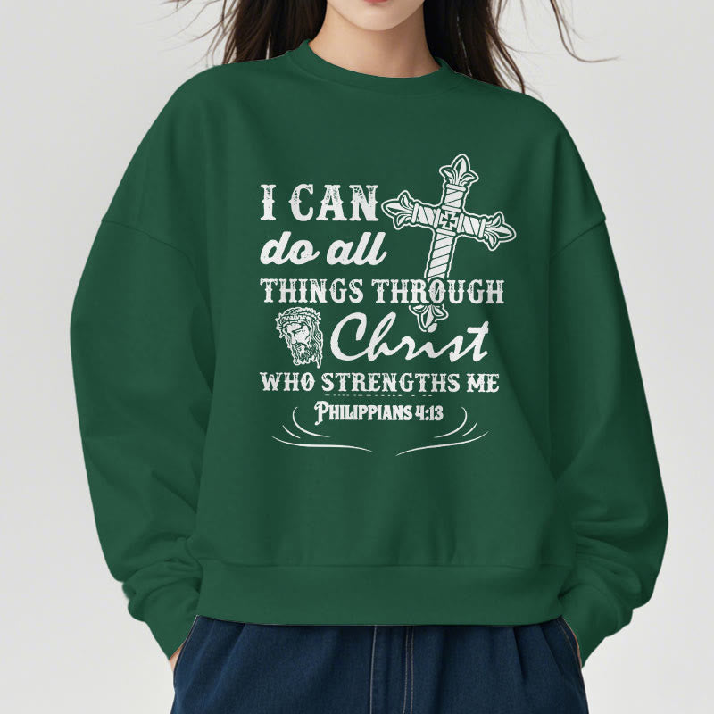 Sweat-shirt en polyester doublé polaire avec citation « Je peux tout faire » de Christianartworkshop - image 23