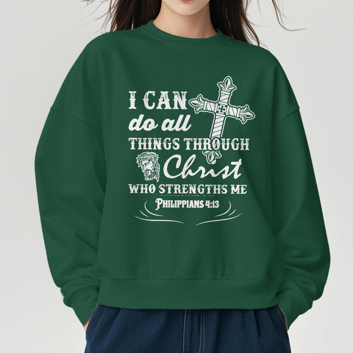 Sweat-shirt en polyester doublé polaire avec citation « Je peux tout faire » de Christianartworkshop - image 23