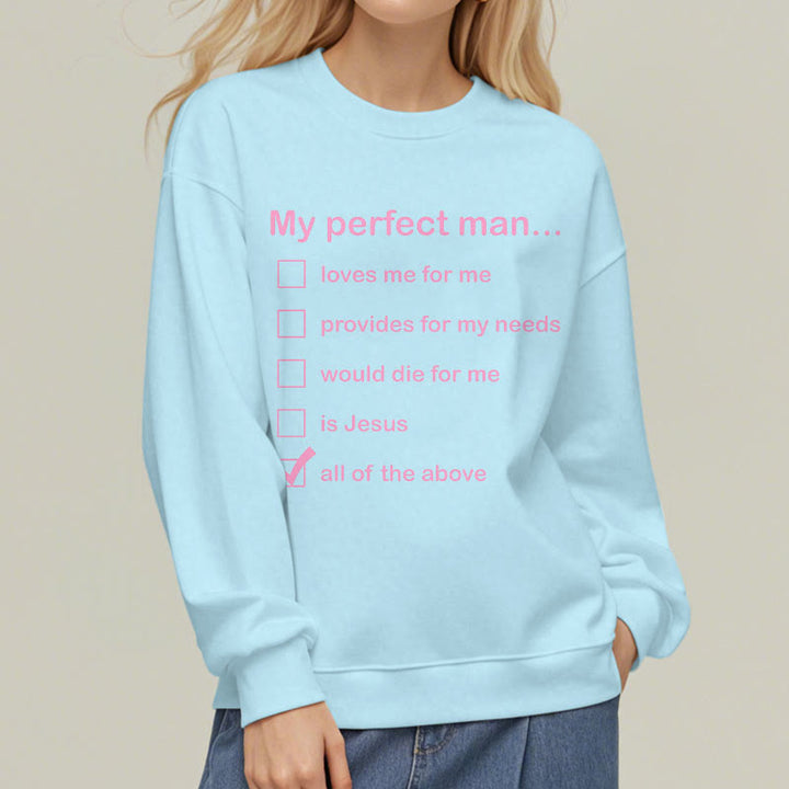 Sweat-shirt Christianartworkshop style moderne « Mon homme parfait est Jésus » doublé polaire en polyester - image 2
