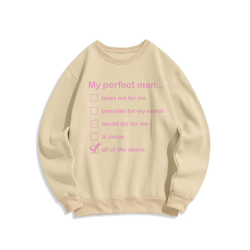 Sweat-shirt Christianartworkshop style moderne « Mon homme parfait est Jésus » doublé polaire en polyester - Beige - 2XL - image 15